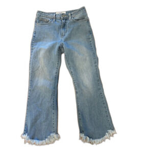 Just Black Denim Light Wash Blue Frayed Hem Jeans size Womens 27